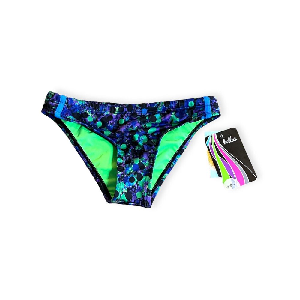 Dolfin Nova Bikini Bottom Womens Small Purple Blue Green Multicolor Swim NWT